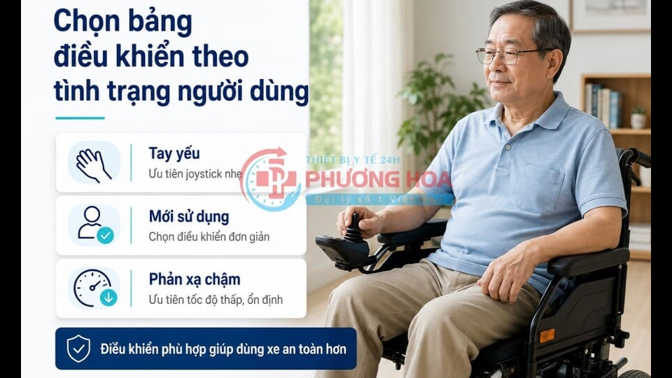 Nên chọn xe lăn điện cho người già có bảng điều khiển như thế nào?
